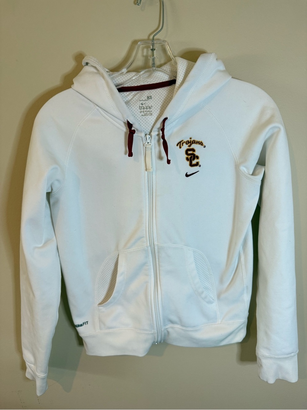 Nike White USC Trojans Zip-Up